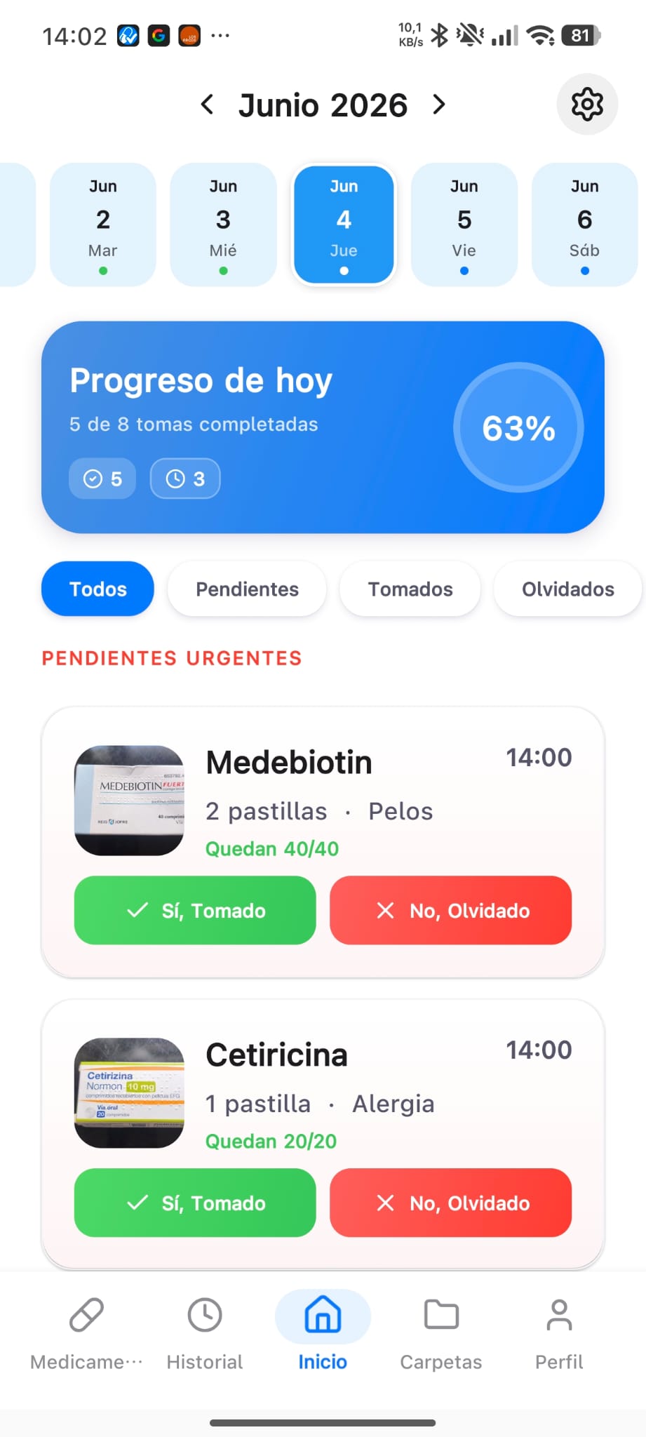 Home Screen Dashboard